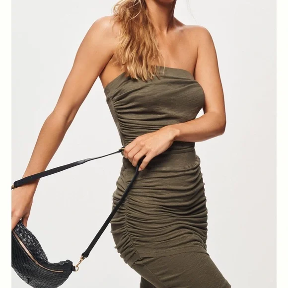 anthropologie brown strapless dress Women Plus Size Brown Bodycon Fitted Dress